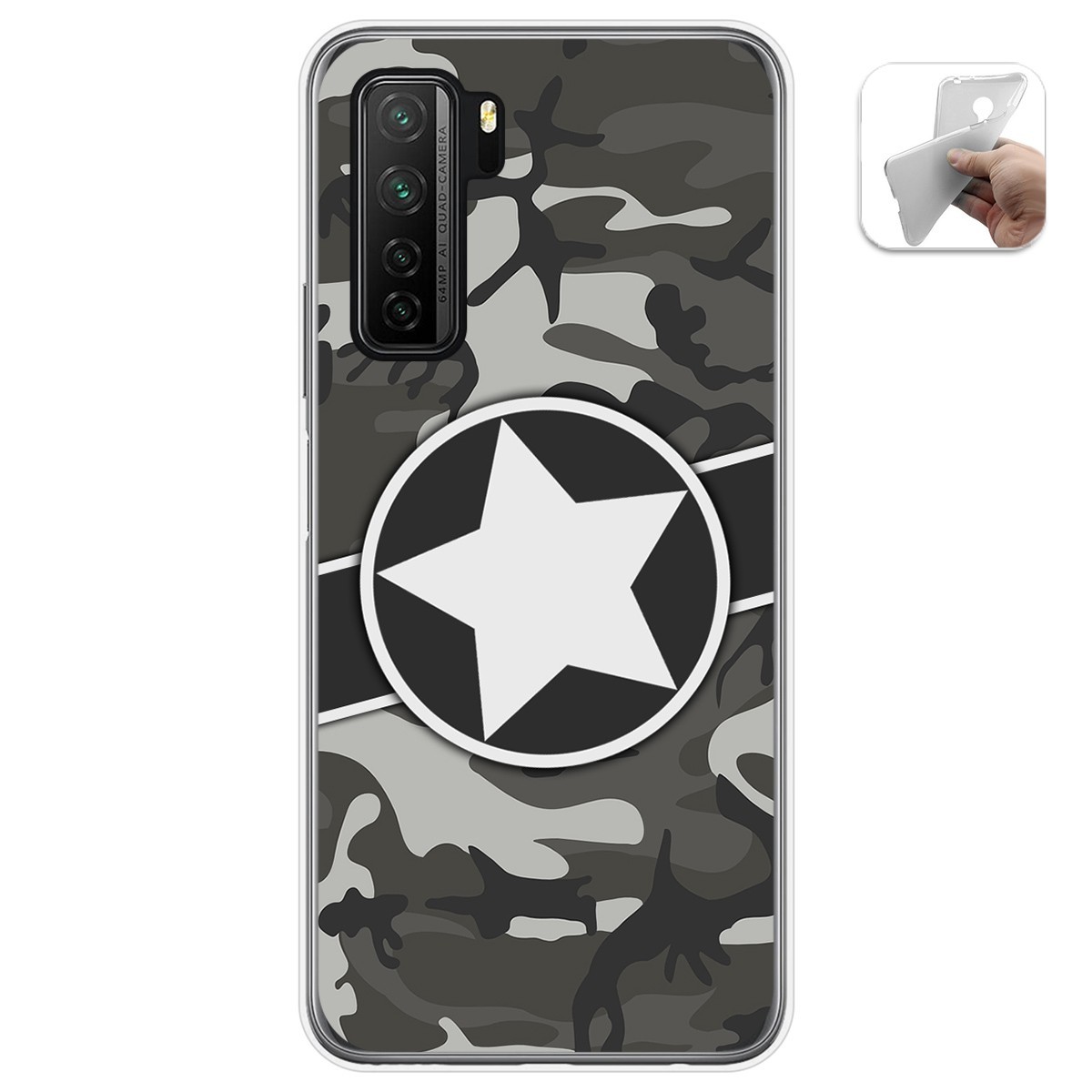 Funda Gel Tpu para  Huawei P40 Lite 5G diseño Camuflaje 02 Dibujos