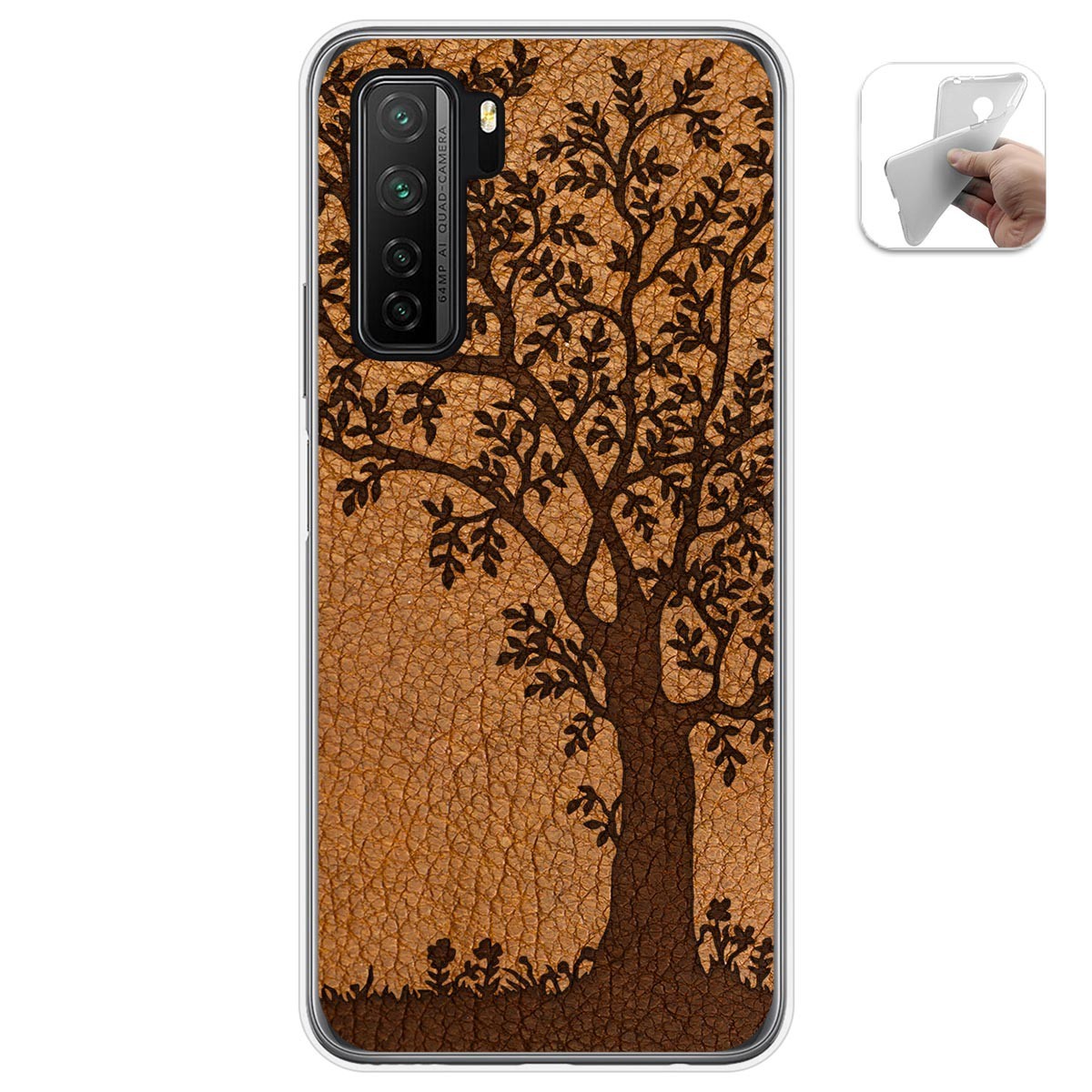 Funda Gel Tpu para  Huawei P40 Lite 5G diseño Cuero 03 Dibujos