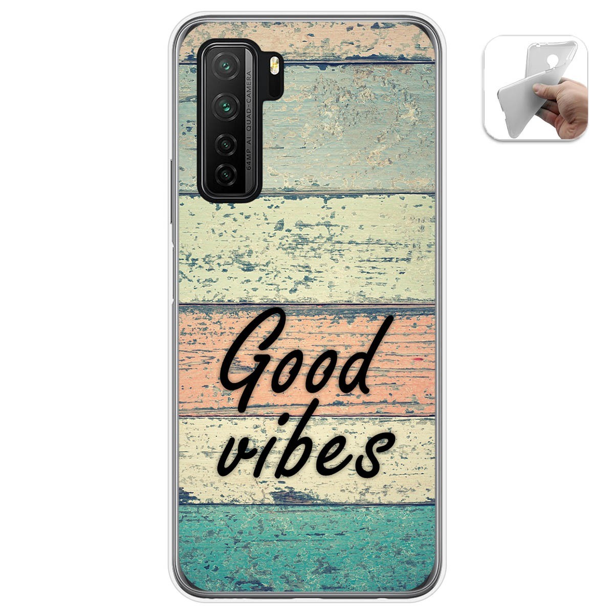 Funda Gel Tpu para  Huawei P40 Lite 5G diseño Madera 01 Dibujos