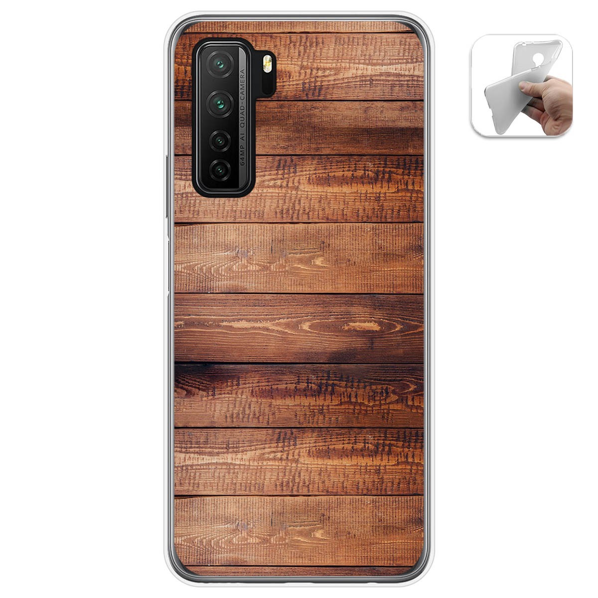 Funda Gel Tpu para  Huawei P40 Lite 5G diseño Madera 02 Dibujos