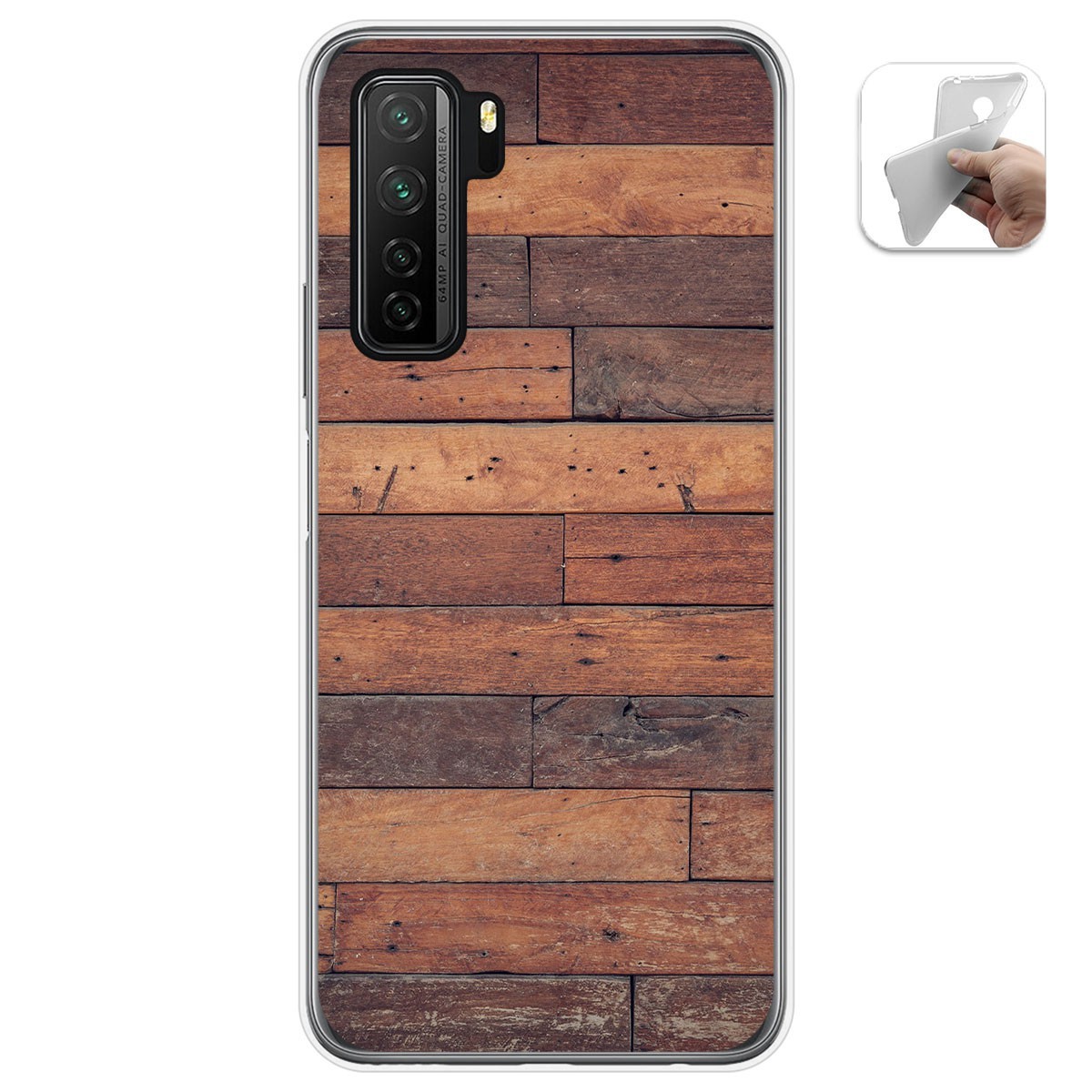 Funda Gel Tpu para  Huawei P40 Lite 5G diseño Madera 03 Dibujos