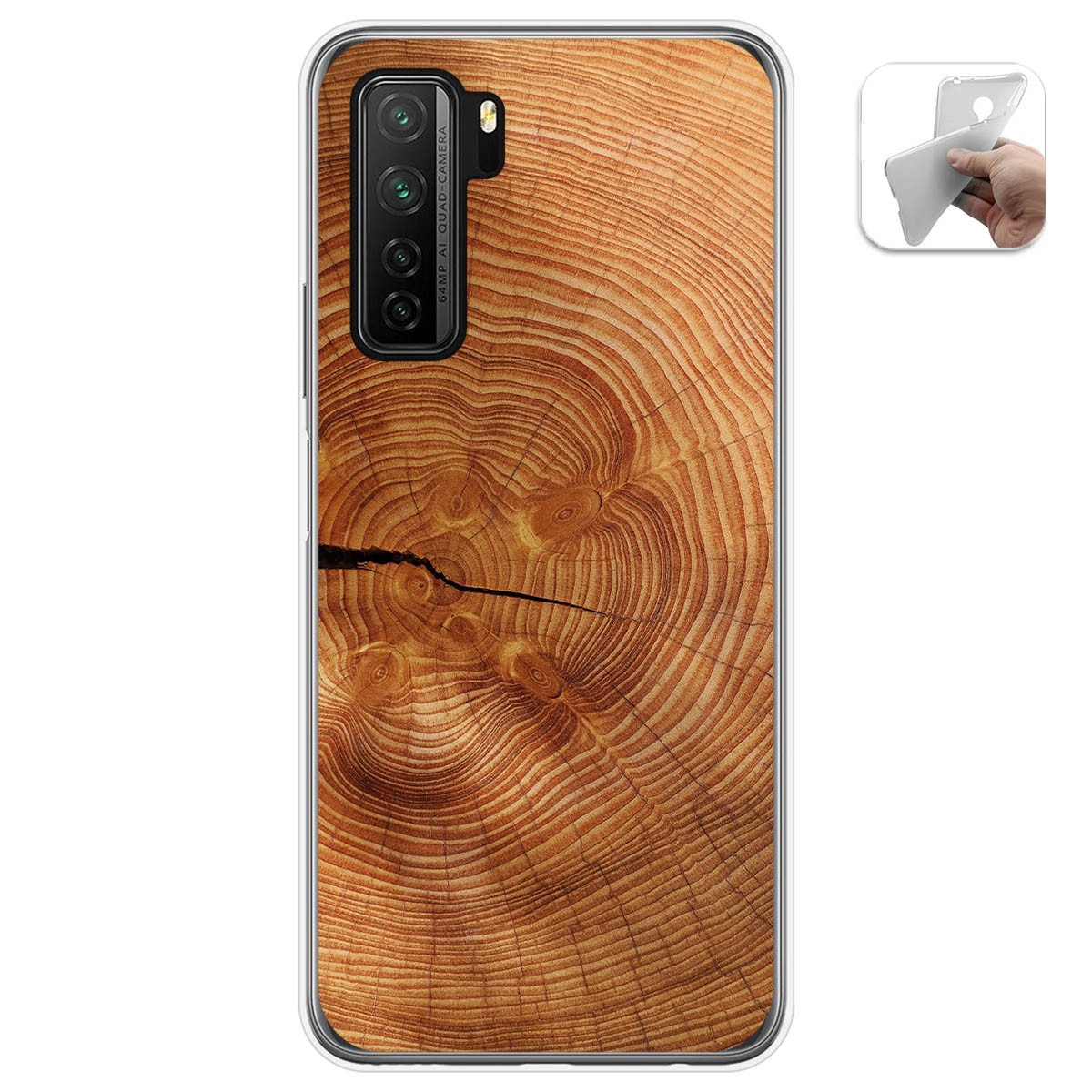 Funda Gel Tpu para  Huawei P40 Lite 5G diseño Madera 04 Dibujos