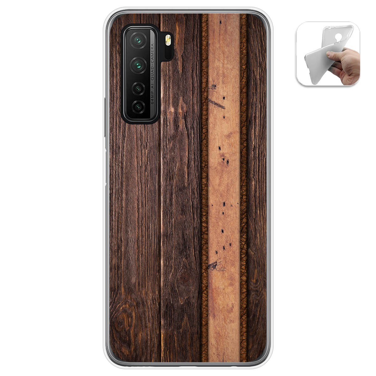 Funda Gel Tpu para  Huawei P40 Lite 5G diseño Madera 05 Dibujos