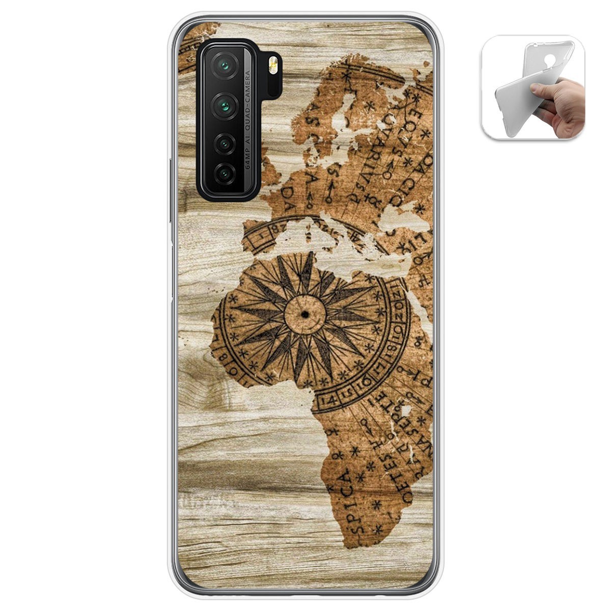 Funda Gel Tpu para  Huawei P40 Lite 5G diseño Madera 07 Dibujos