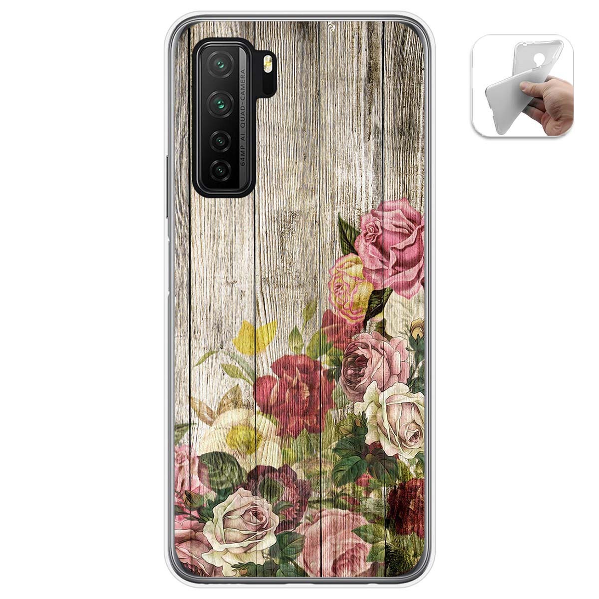 Funda Gel Tpu para  Huawei P40 Lite 5G diseño Madera 08 Dibujos