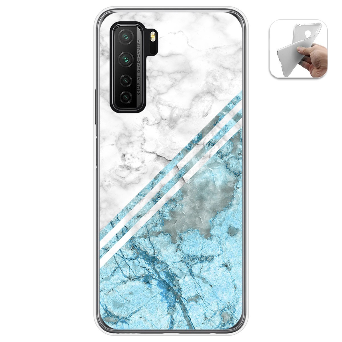 Funda Gel Tpu para  Huawei P40 Lite 5G diseño Mármol 02 Dibujos