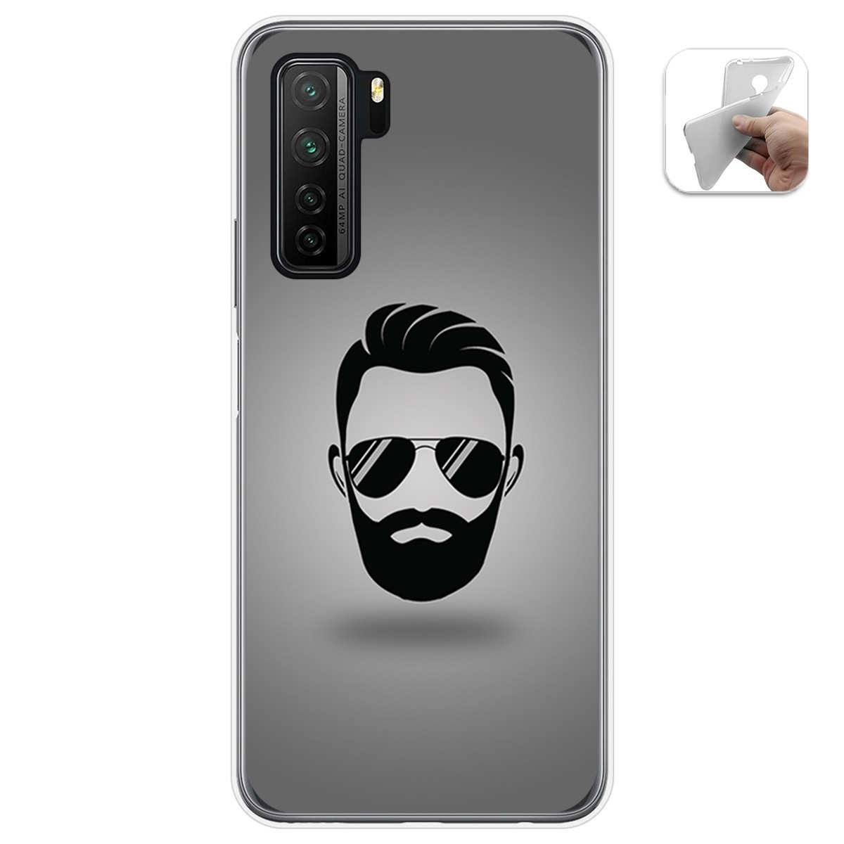 Funda Gel Tpu para  Huawei P40 Lite 5G diseño Barba Dibujos
