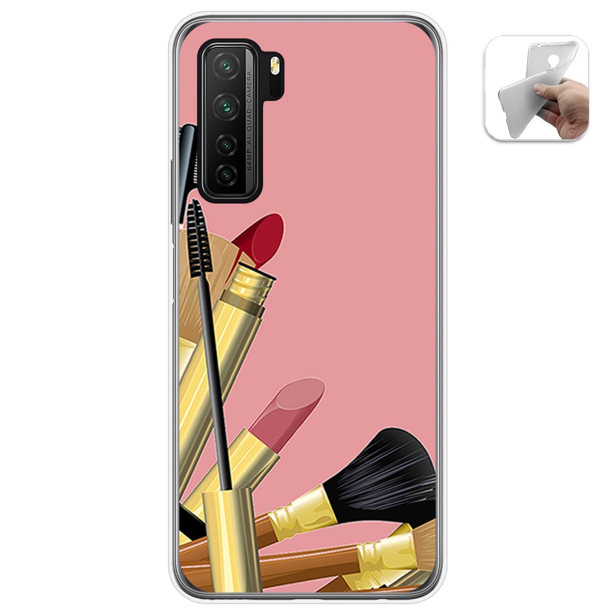 Funda Gel Tpu para  Huawei P40 Lite 5G diseño Brochas Dibujos