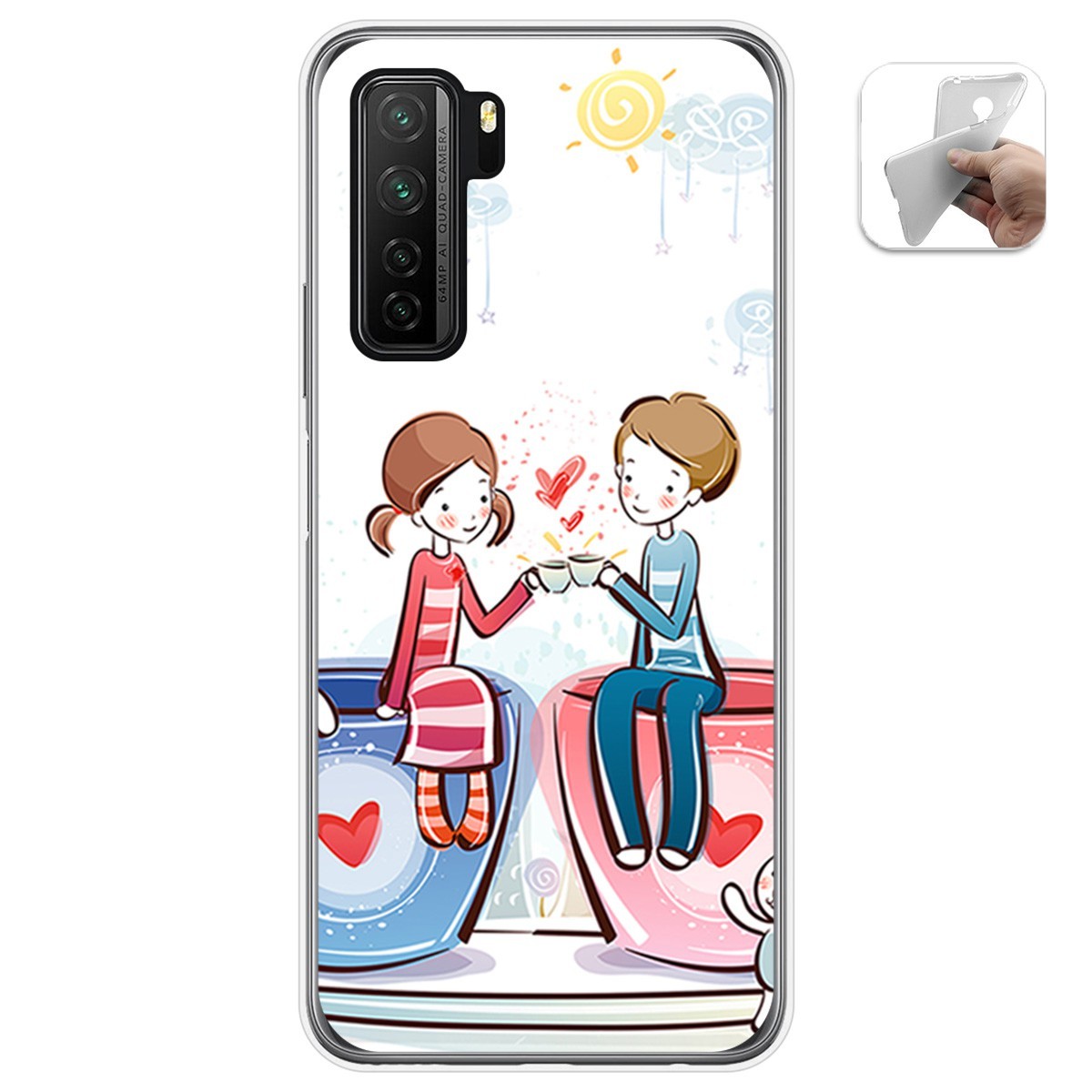 Funda Gel Tpu para  Huawei P40 Lite 5G diseño Café Dibujos