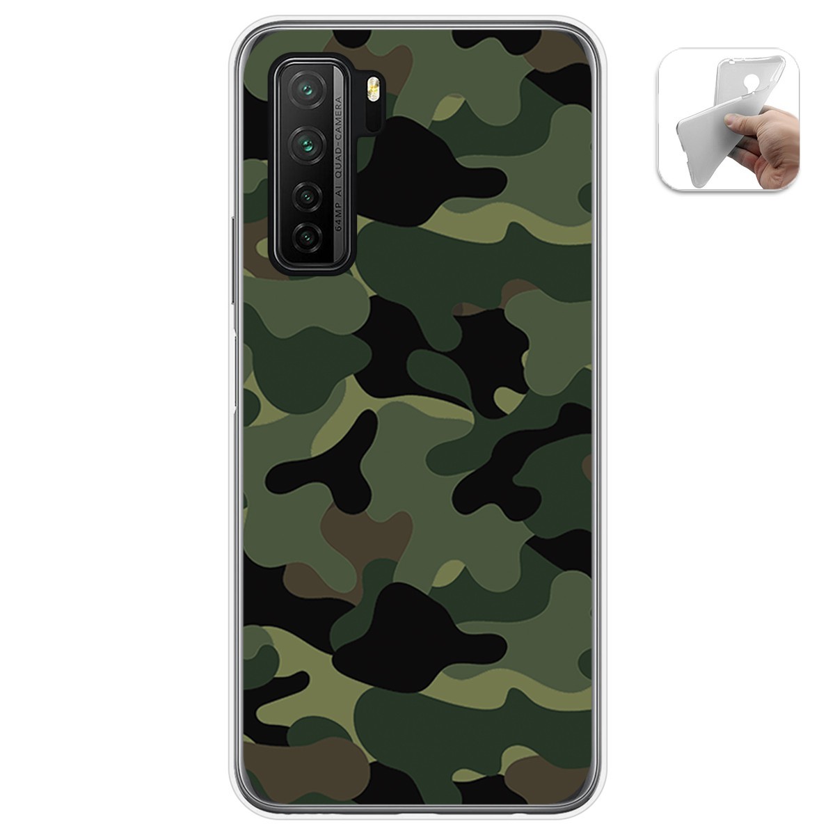 Funda Gel Tpu para  Huawei P40 Lite 5G diseño Camuflaje Dibujos