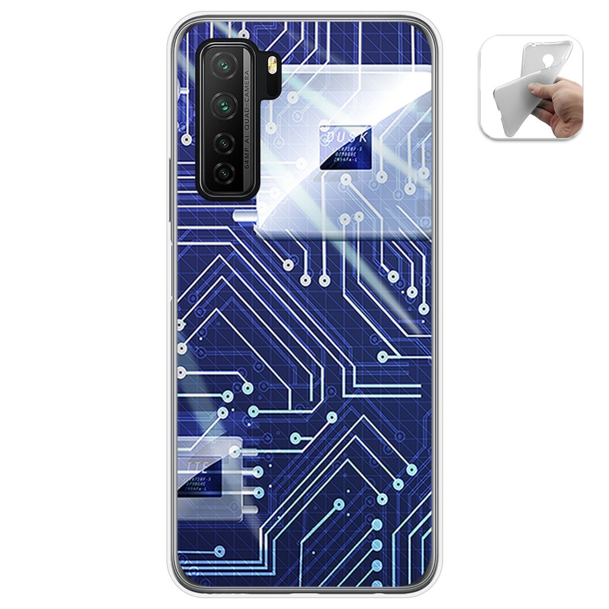 Funda Gel Tpu para  Huawei P40 Lite 5G diseño Circuito Dibujos
