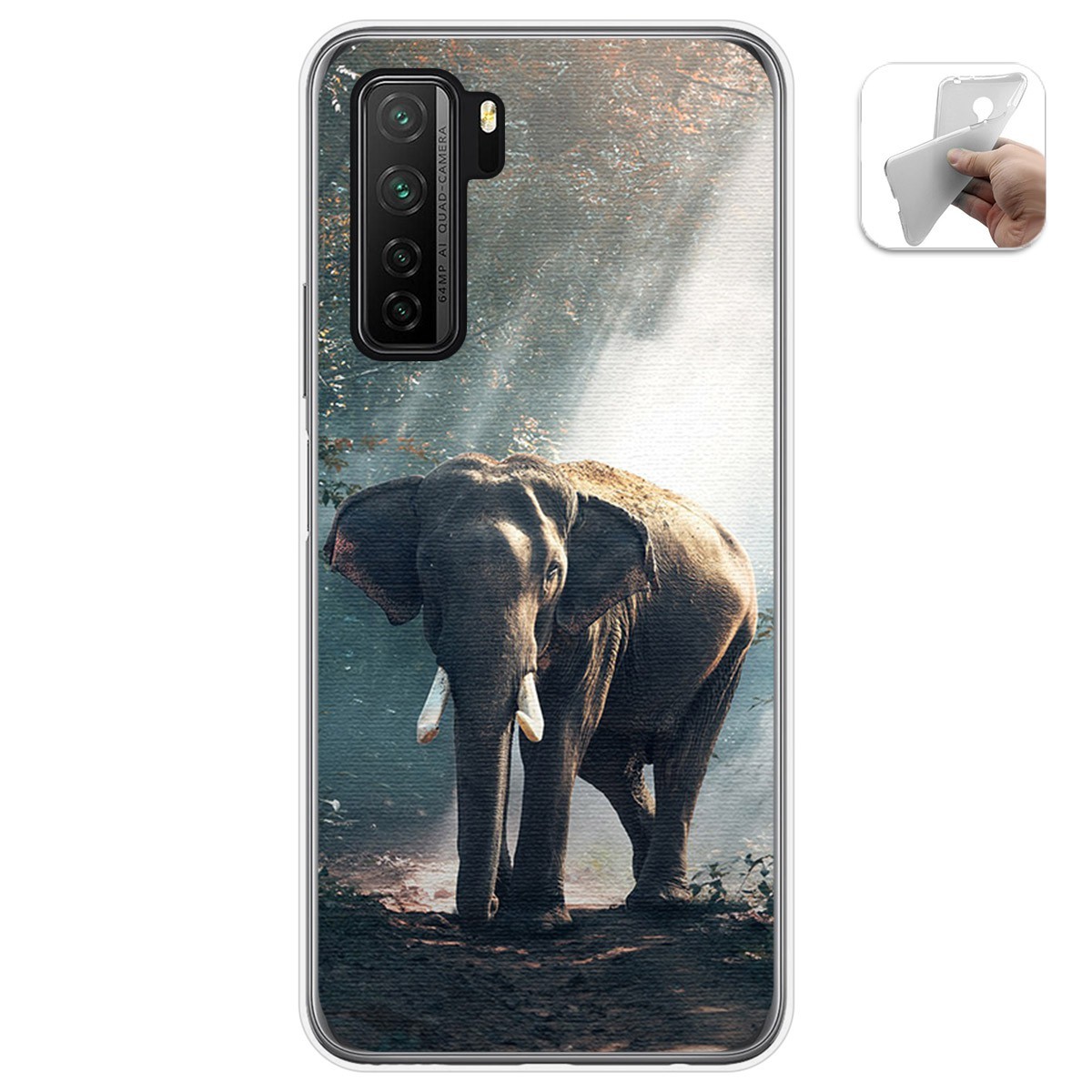 Funda Gel Tpu para  Huawei P40 Lite 5G diseño Elefante Dibujos
