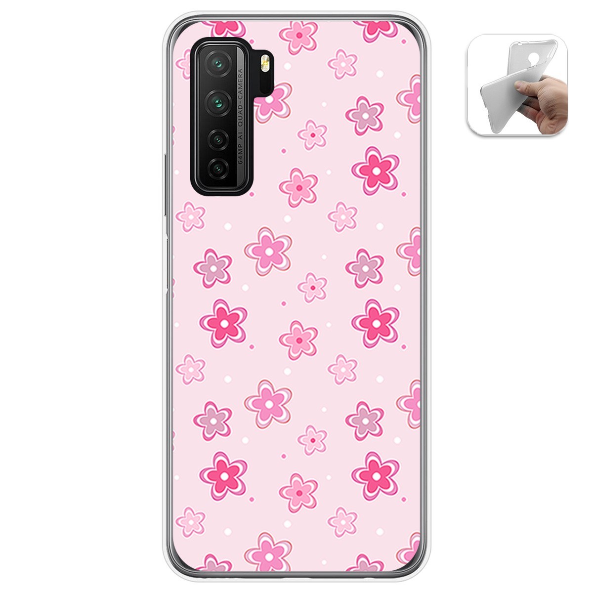 Funda Gel Tpu para  Huawei P40 Lite 5G diseño Flores Dibujos