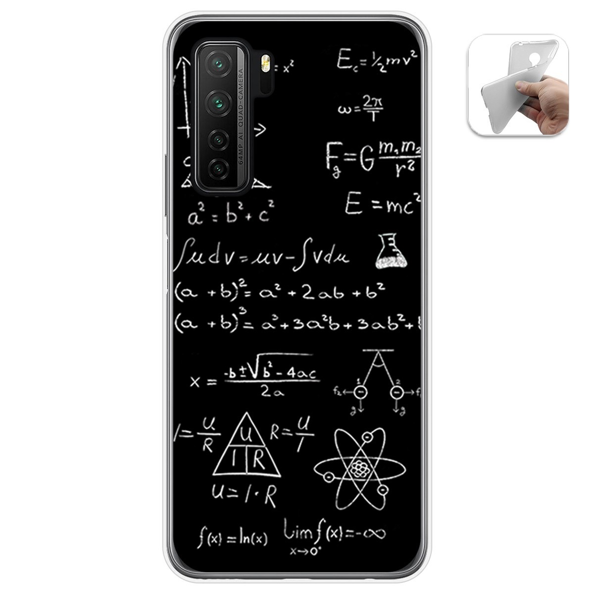Funda Gel Tpu para  Huawei P40 Lite 5G diseño Formulas Dibujos