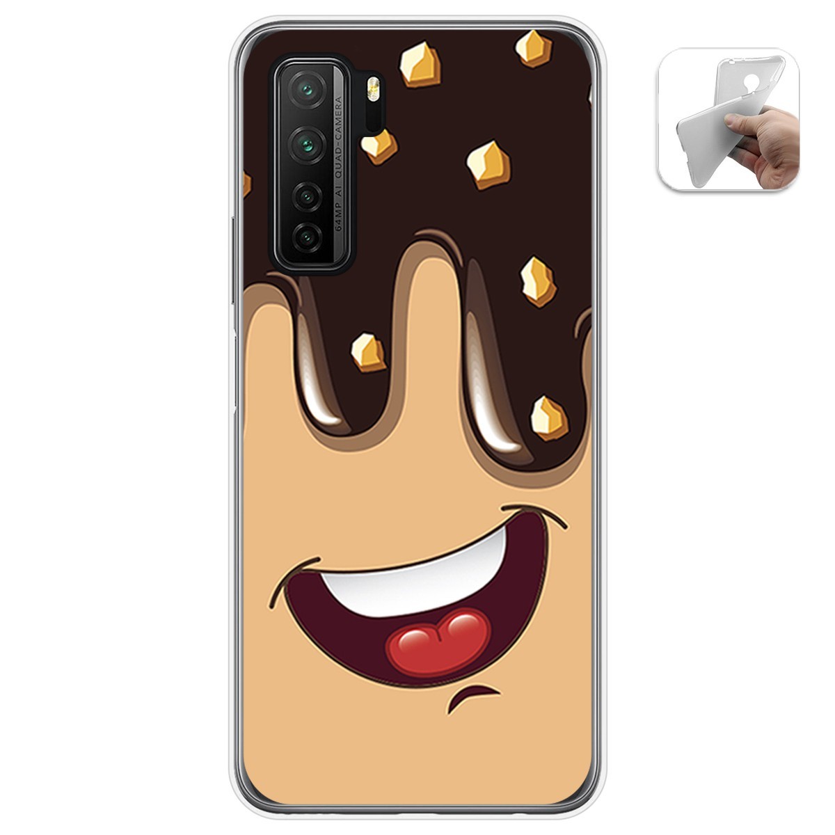 Funda Gel Tpu para  Huawei P40 Lite 5G diseño Helado Chocolate Dibujos