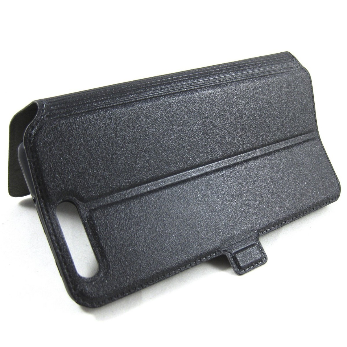 Funda Soporte Piel Negra para Huawei P10 Plus Flip Libro