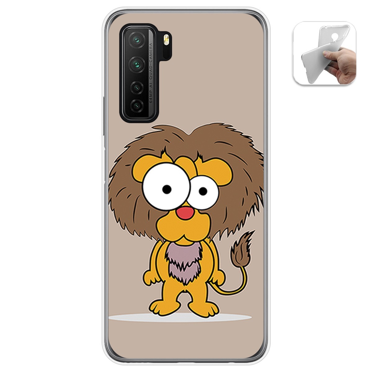 Funda Gel Tpu para  Huawei P40 Lite 5G diseño Leon Dibujos