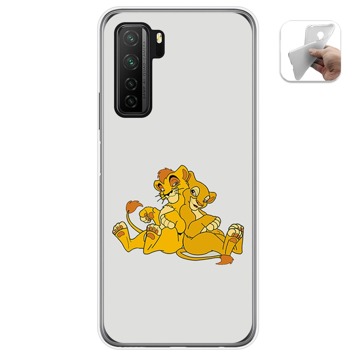 Funda Gel Tpu para  Huawei P40 Lite 5G diseño Leones Dibujos