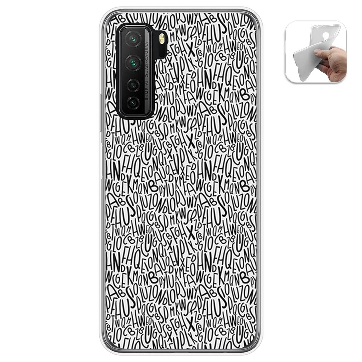 Funda Gel Tpu para  Huawei P40 Lite 5G diseño Letras Dibujos