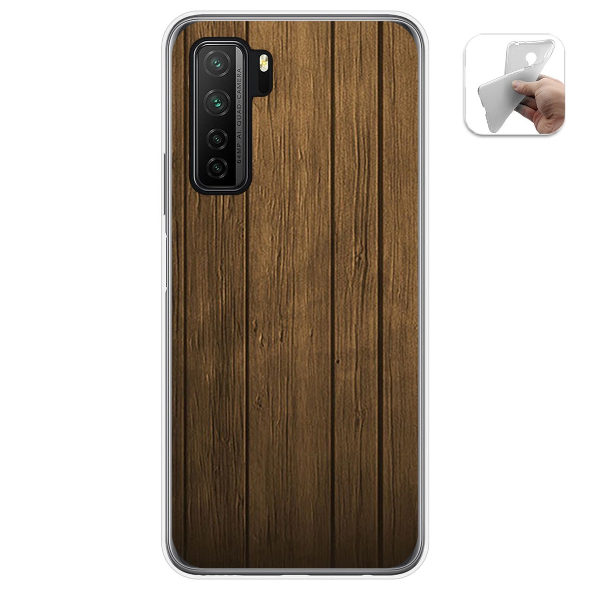 Funda Gel Tpu para  Huawei P40 Lite 5G diseño Madera Dibujos