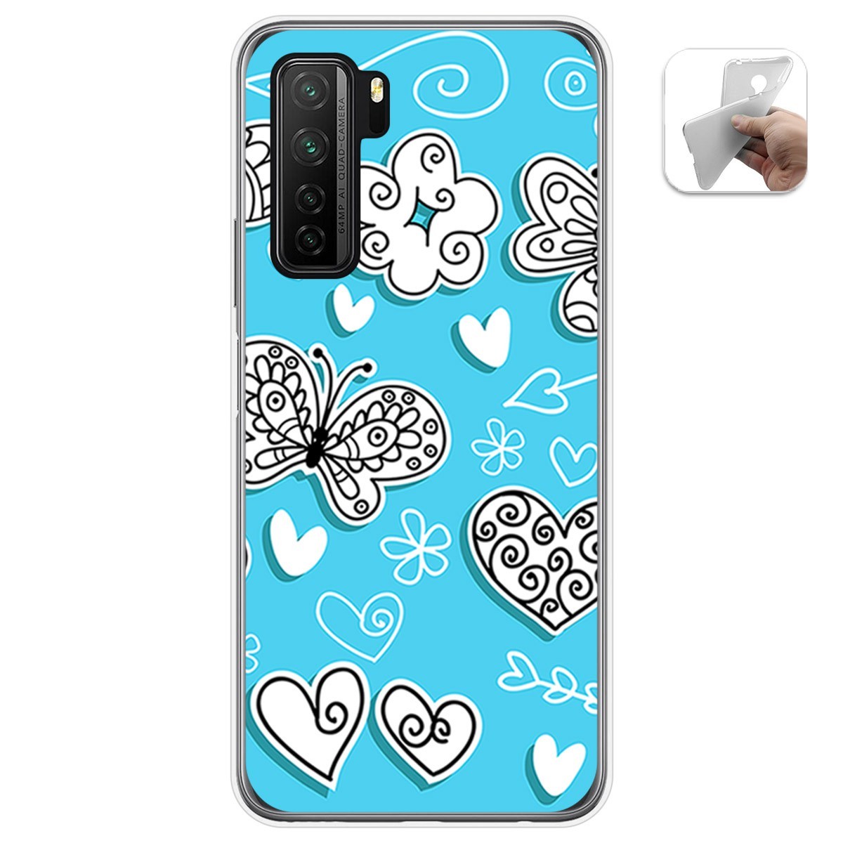 Funda Gel Tpu para  Huawei P40 Lite 5G diseño Mariposas Dibujos