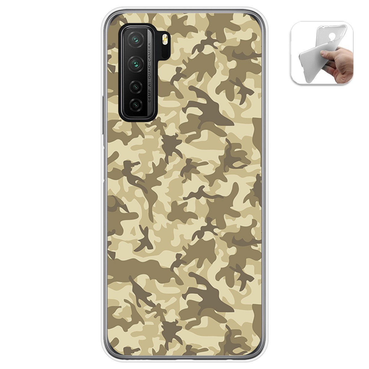 Funda Gel Tpu para  Huawei P40 Lite 5G diseño Sand Camuflaje Dibujos