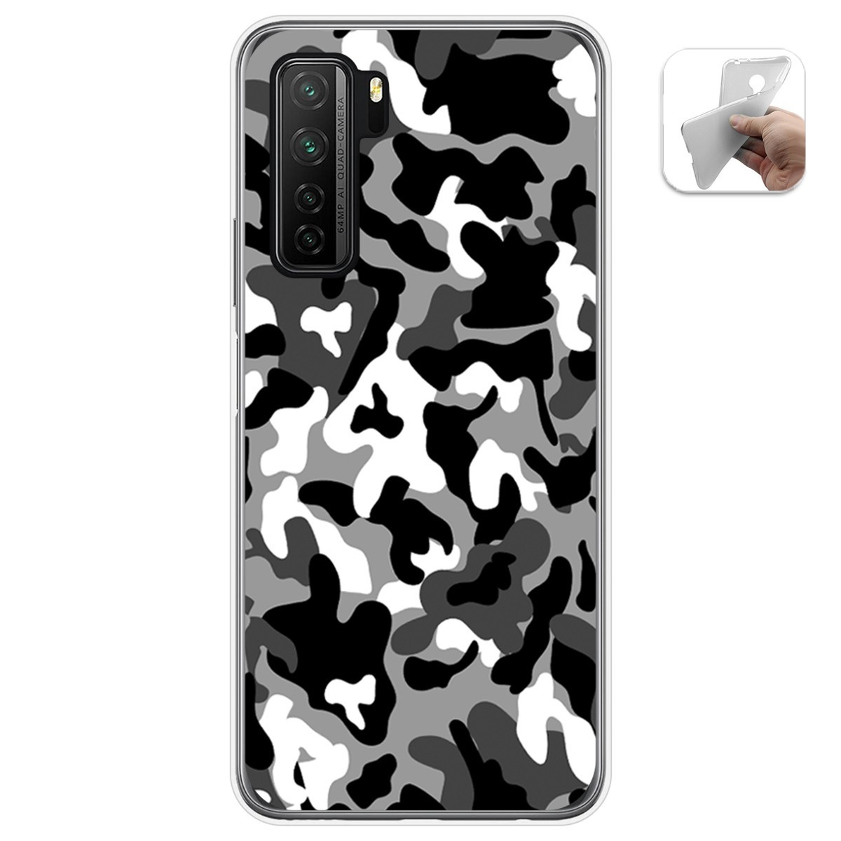 Funda Gel Tpu para  Huawei P40 Lite 5G diseño Snow Camuflaje Dibujos