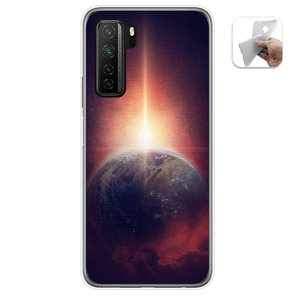 Funda Gel Tpu para  Huawei P40 Lite 5G diseño Tierra Dibujos
