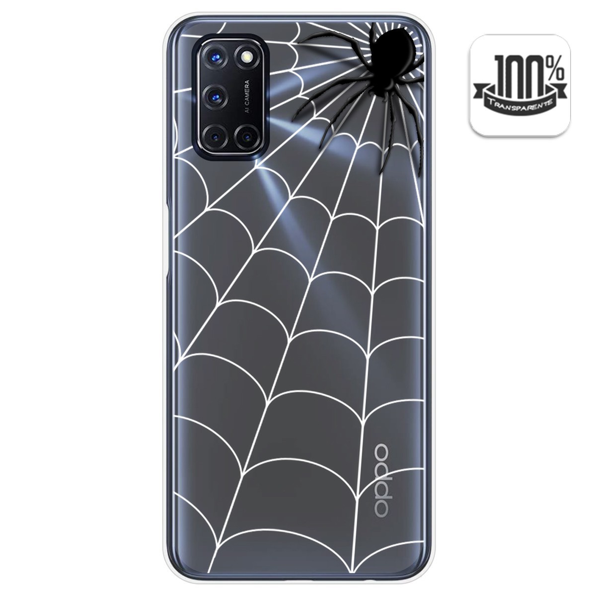 Funda Gel Transparente para Oppo A52 / Oppo A72 diseño Araña Dibujos