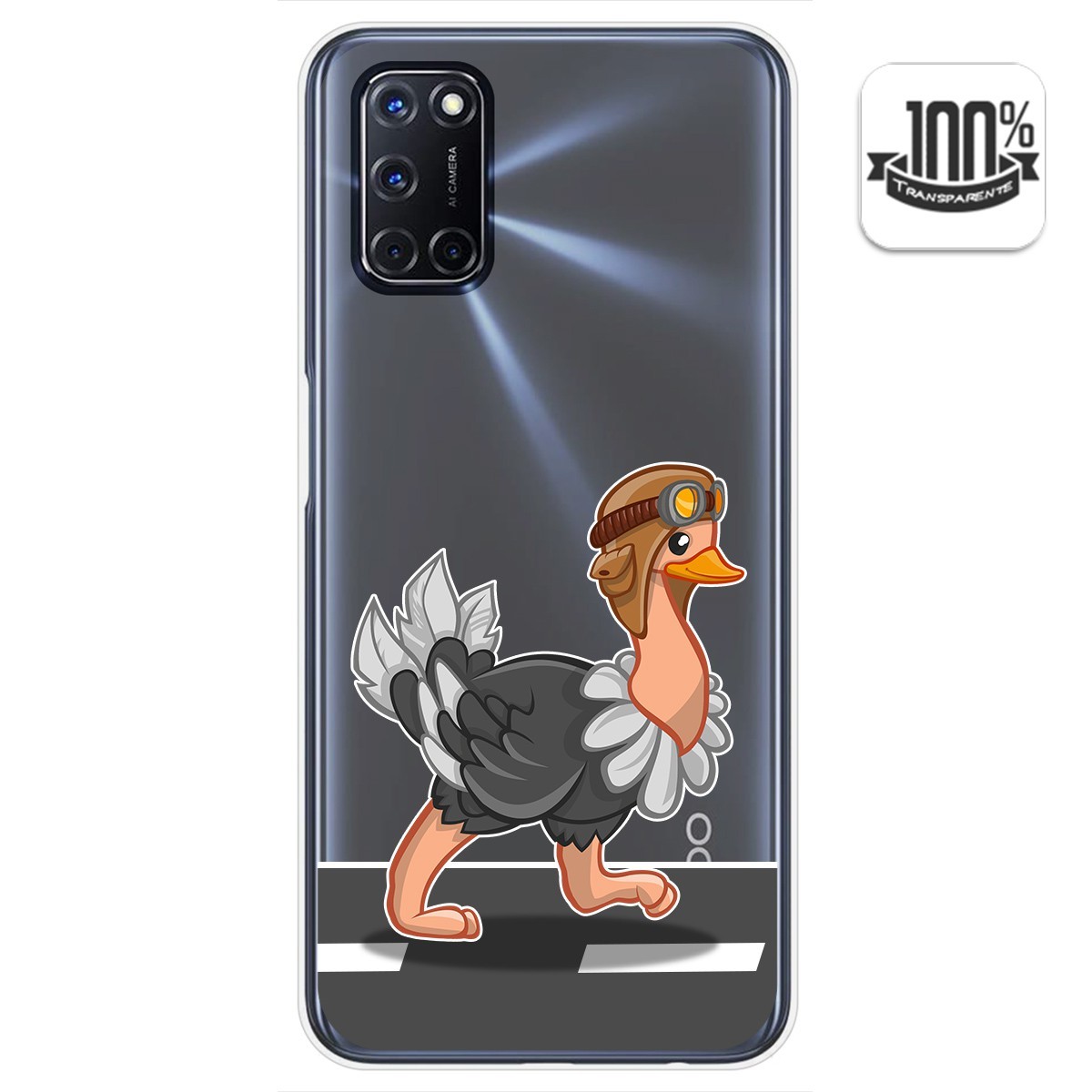 Funda Gel Transparente para Oppo A52 / Oppo A72 diseño Avestruz Dibujos