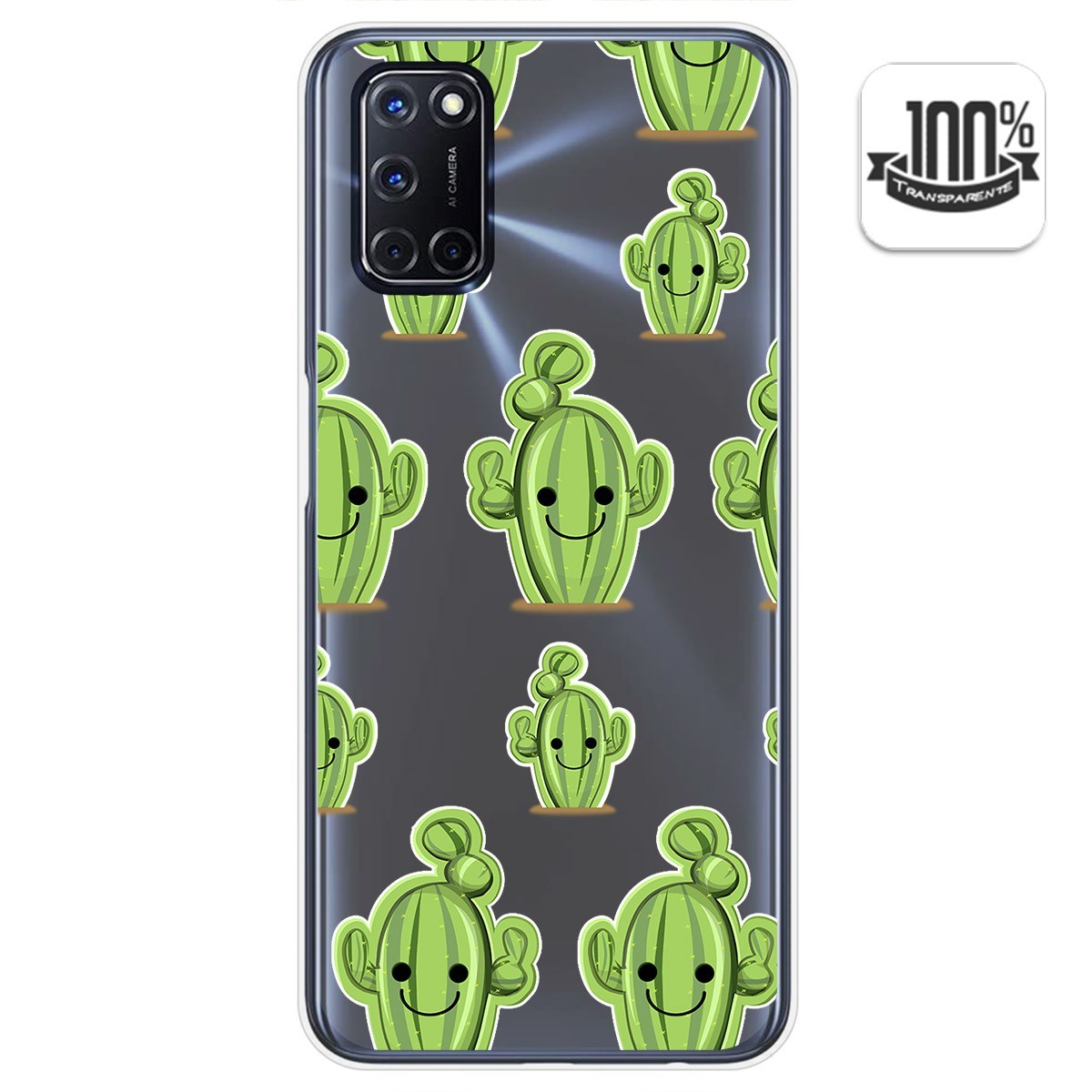 Funda Gel Transparente para Oppo A52 / Oppo A72 diseño Cactus Dibujos
