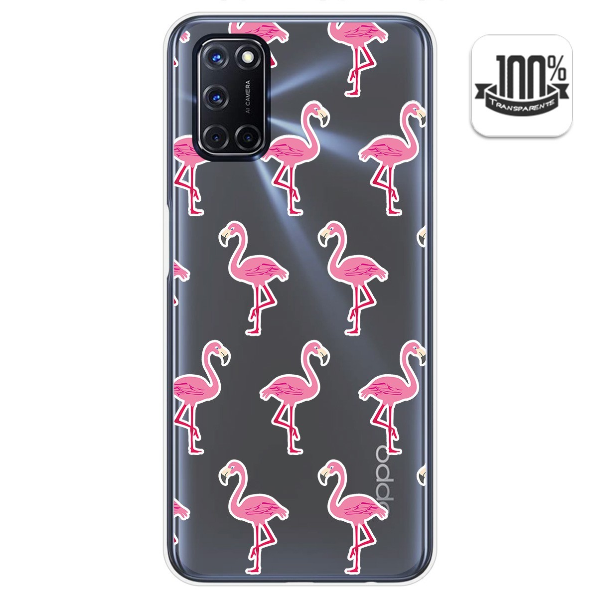 Funda Gel Transparente para Oppo A52 / Oppo A72 diseño Flamenco Dibujos