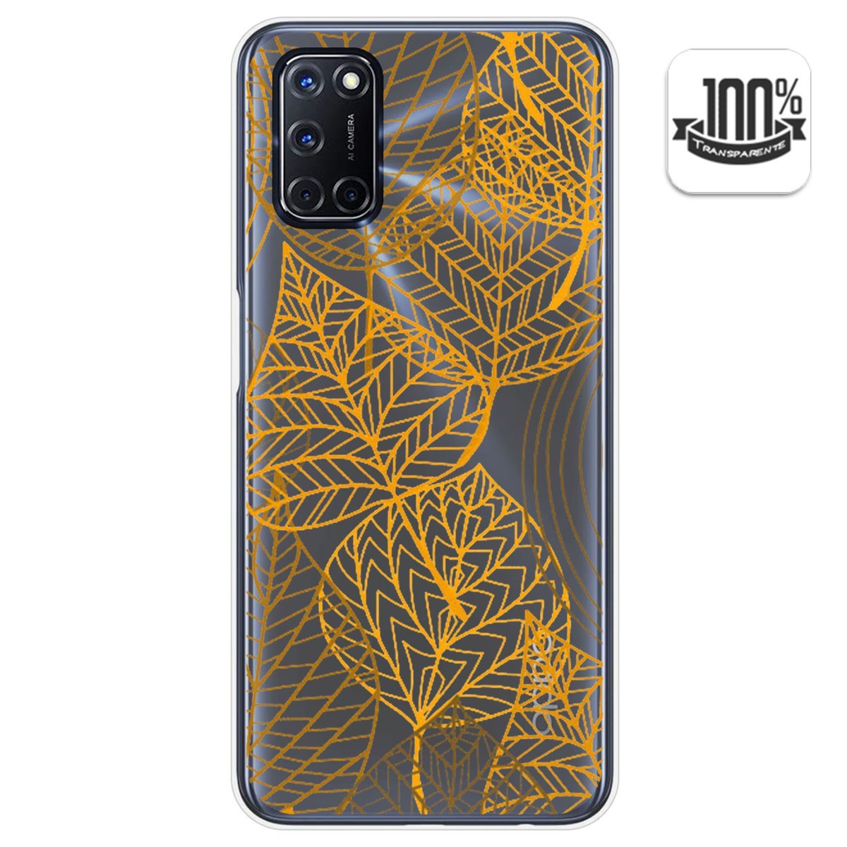 Funda Gel Transparente para Oppo A52 / Oppo A72 diseño Hojas Dibujos