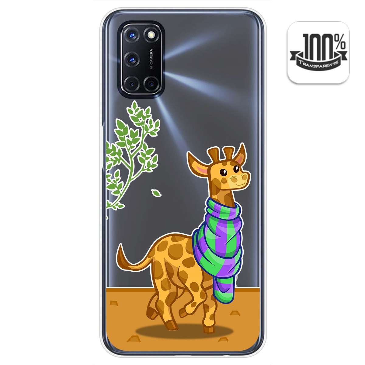 Funda Gel Transparente para Oppo A52 / Oppo A72 diseño Jirafa Dibujos