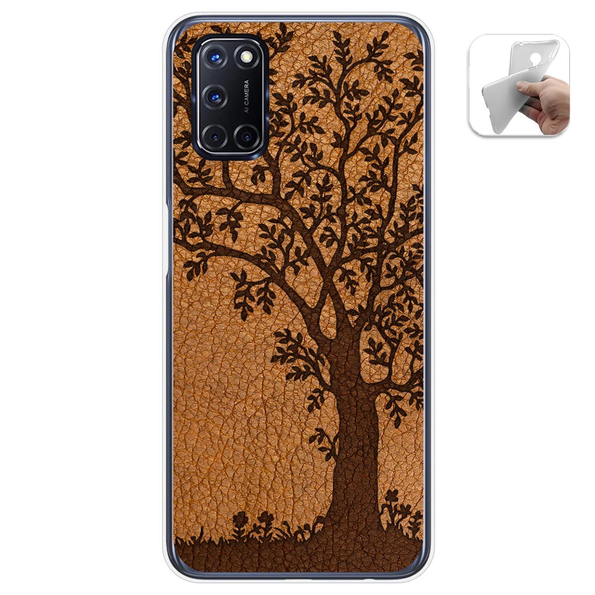 Funda Gel Tpu para Oppo A52 / Oppo A72 diseño Cuero 03 Dibujos