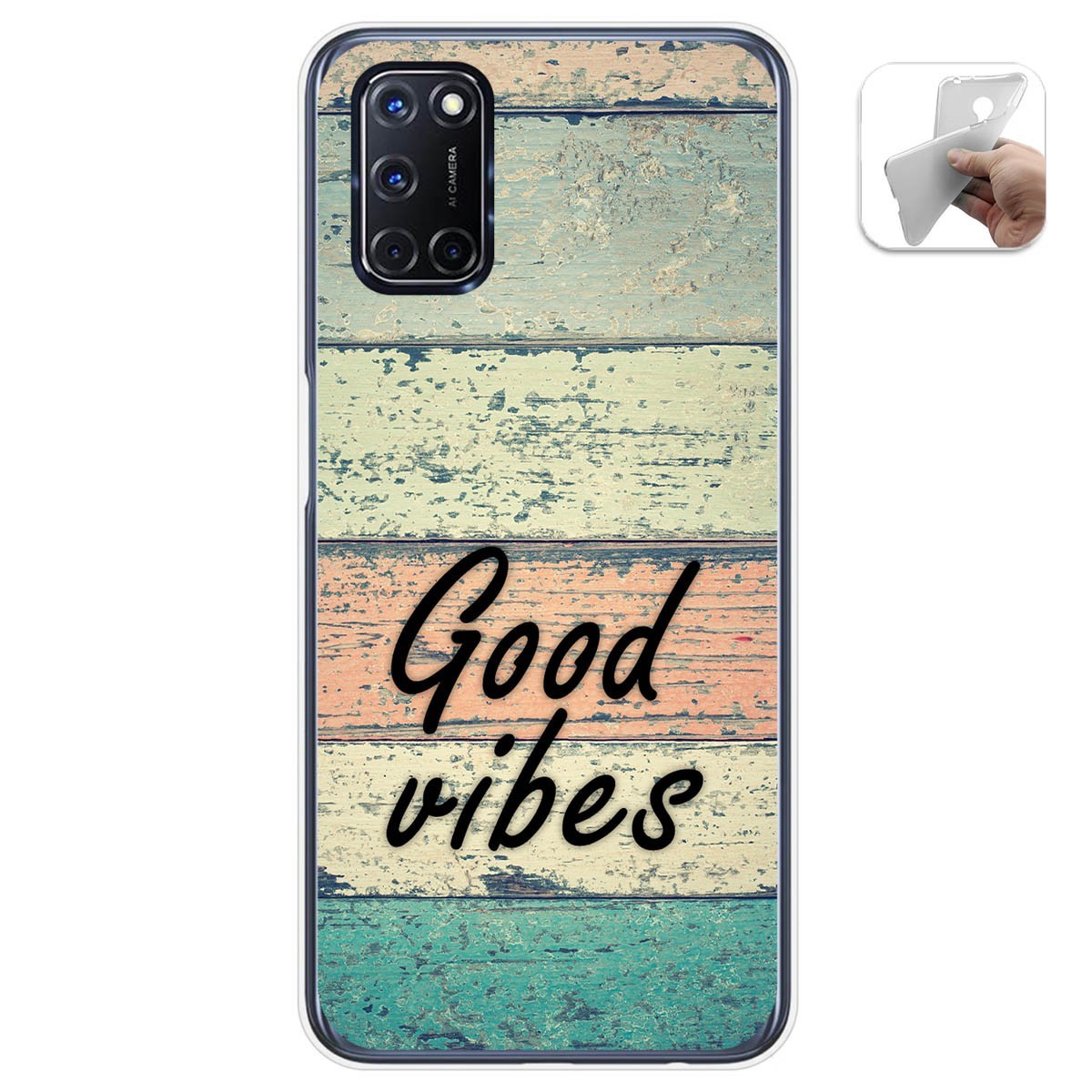 Funda Gel Tpu para Oppo A52 / Oppo A72 diseño Madera 01 Dibujos