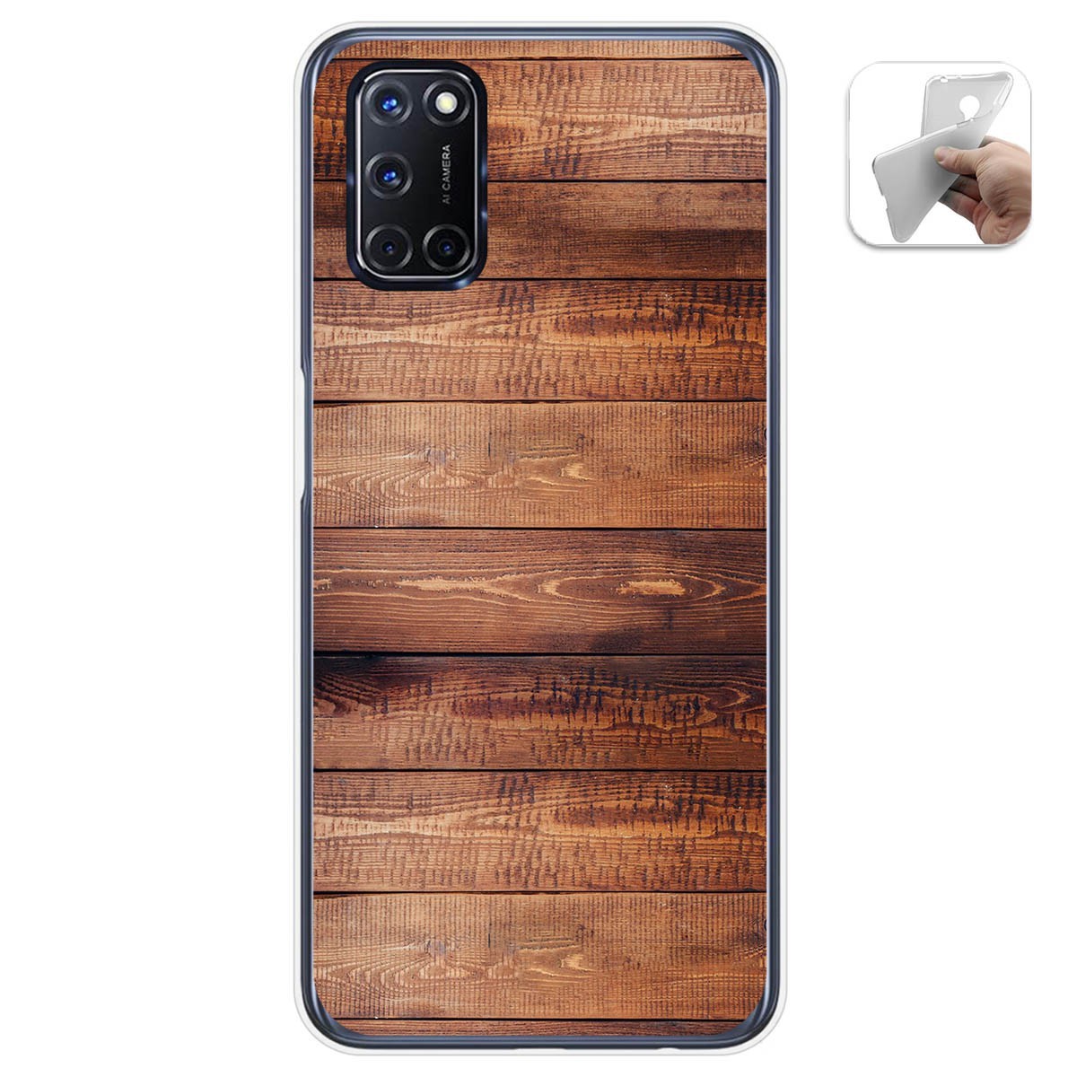 Funda Gel Tpu para Oppo A52 / Oppo A72 diseño Madera 02 Dibujos