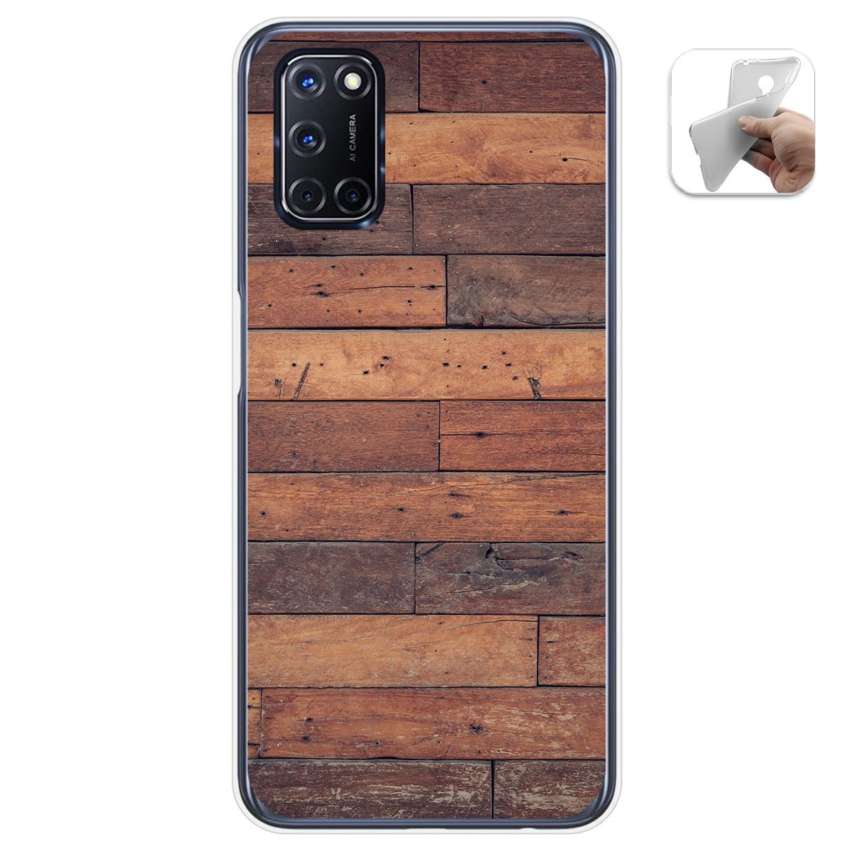 Funda Gel Tpu para Oppo A52 / Oppo A72 diseño Madera 03 Dibujos