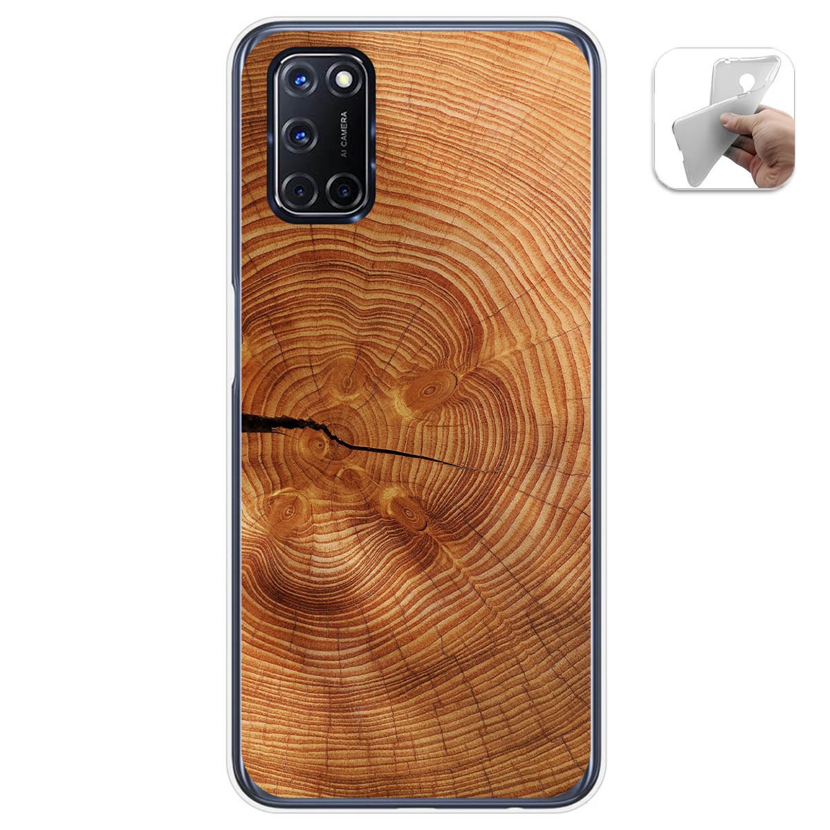 Funda Gel Tpu para Oppo A52 / Oppo A72 diseño Madera 04 Dibujos