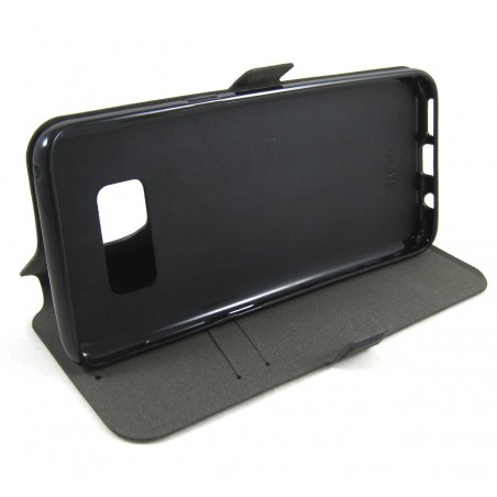 Funda Soporte Piel Negra para Samsung Galaxy S8 Flip Libro