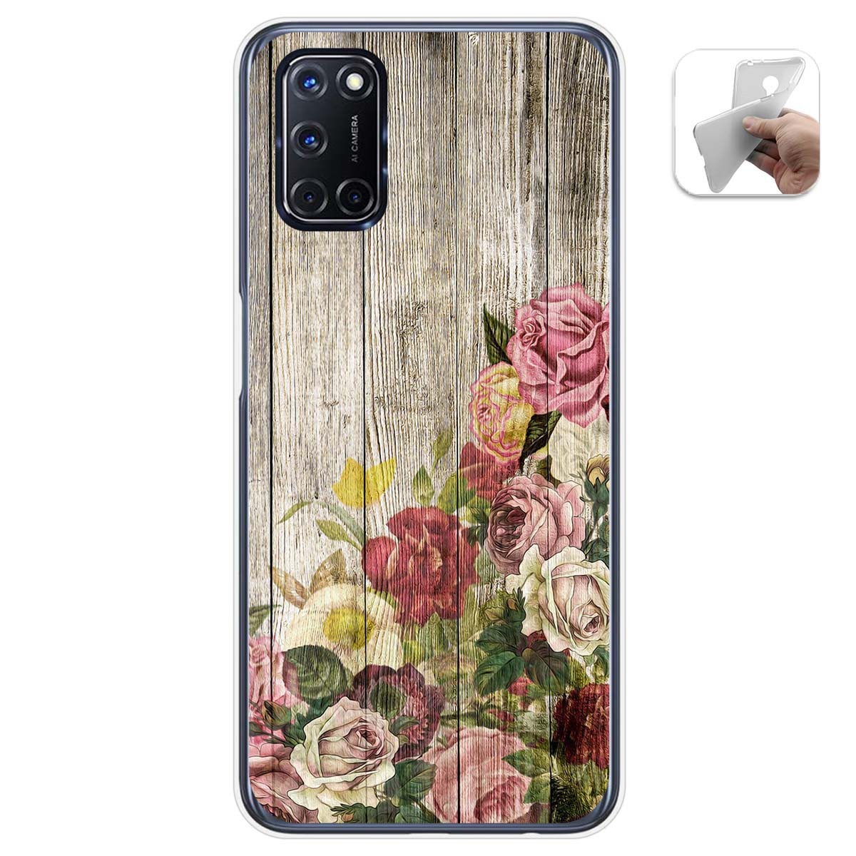 Funda Gel Tpu para Oppo A52 / Oppo A72 diseño Madera 08 Dibujos