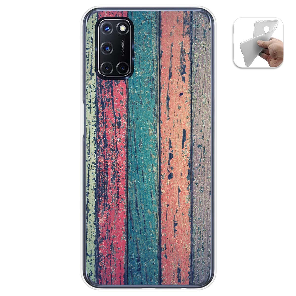 Funda Gel Tpu para Oppo A52 / Oppo A72 diseño Madera 10 Dibujos