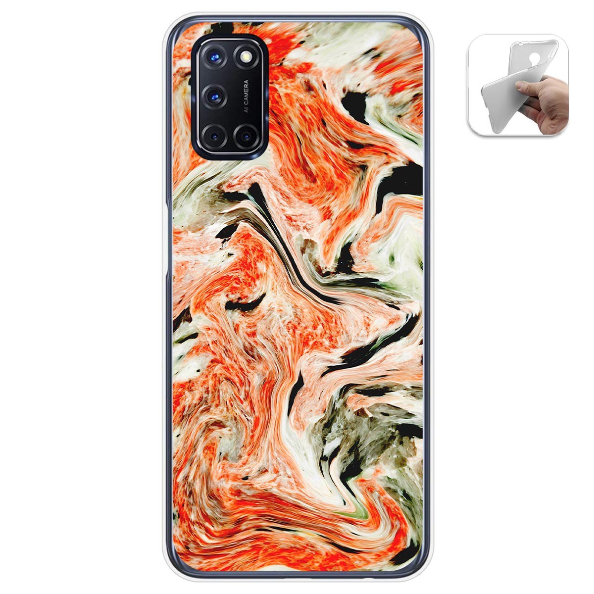 Funda Gel Tpu para Oppo A52 / Oppo A72 diseño Mármol 12 Dibujos
