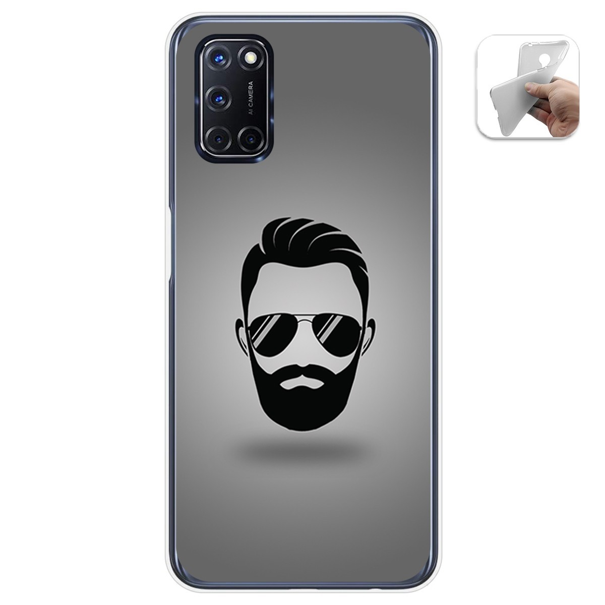 Funda Gel Tpu para Oppo A52 / Oppo A72 diseño Barba Dibujos