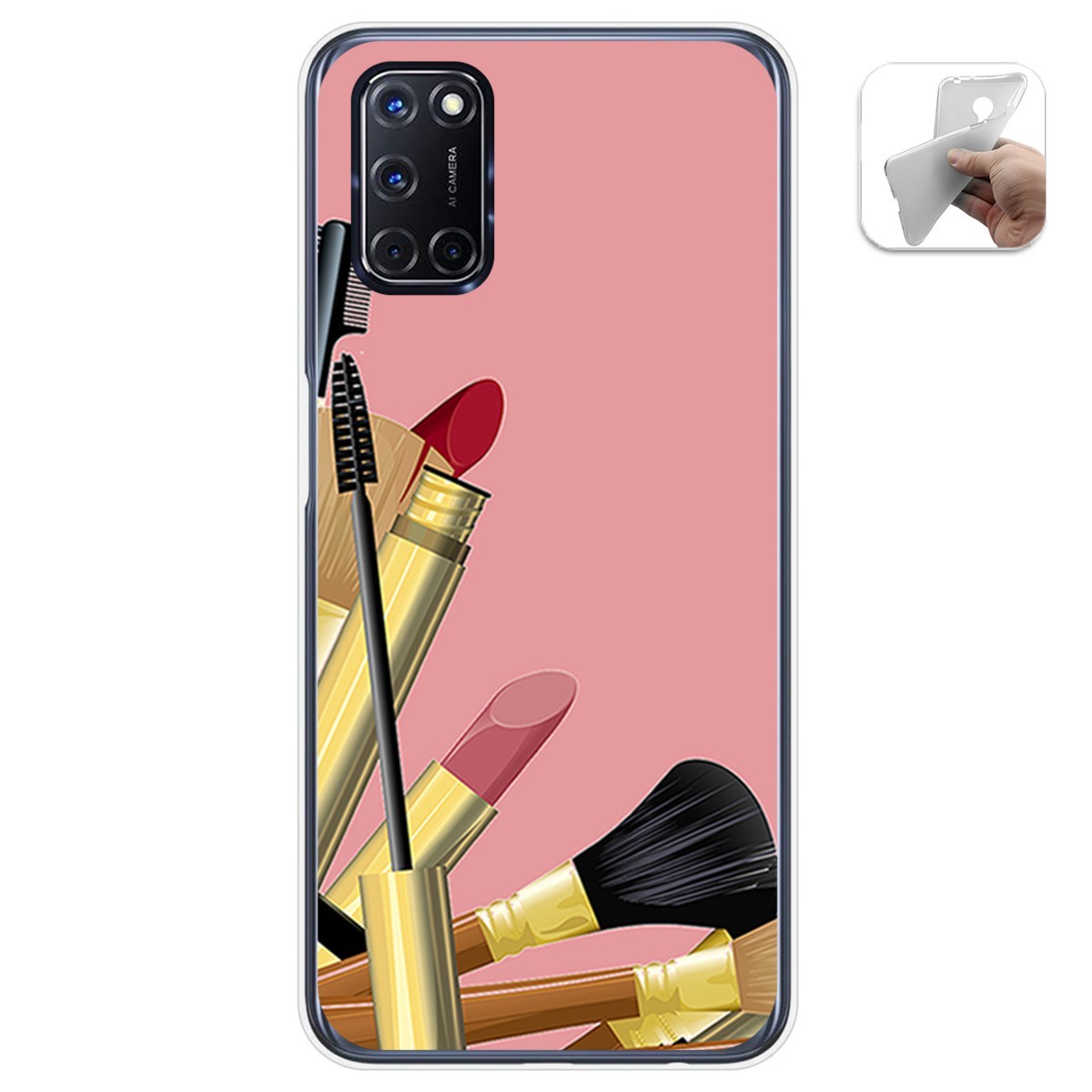 Funda Gel Tpu para Oppo A52 / Oppo A72 diseño Brochas Dibujos