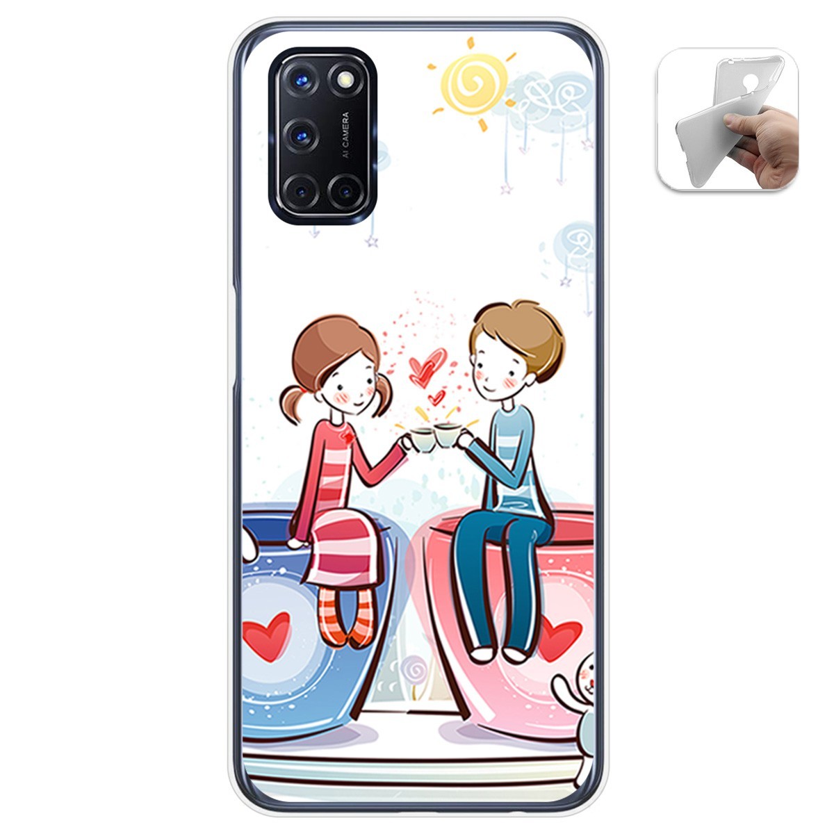 Funda Gel Tpu para Oppo A52 / Oppo A72 diseño Café Dibujos