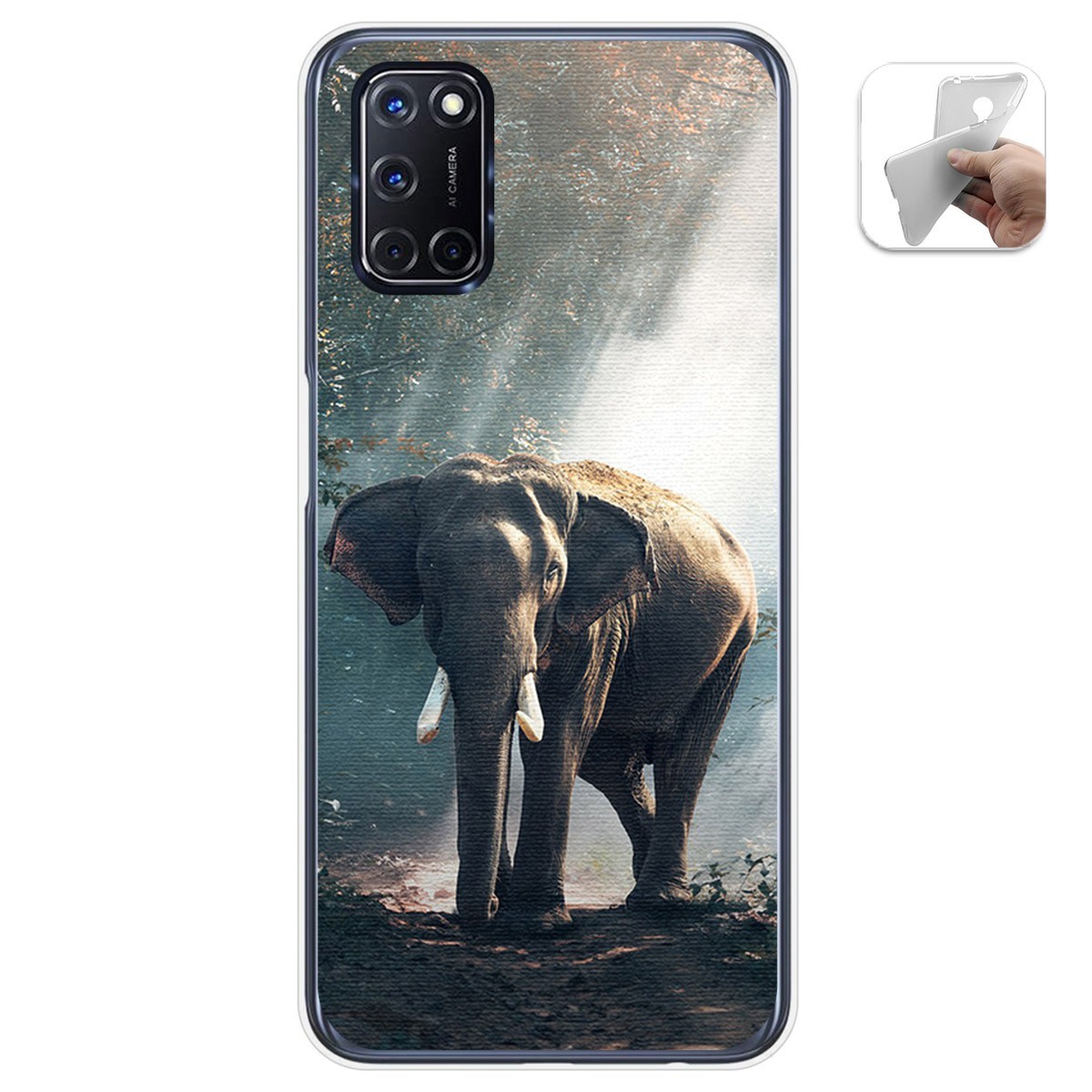 Funda Gel Tpu para Oppo A52 / Oppo A72 diseño Elefante Dibujos