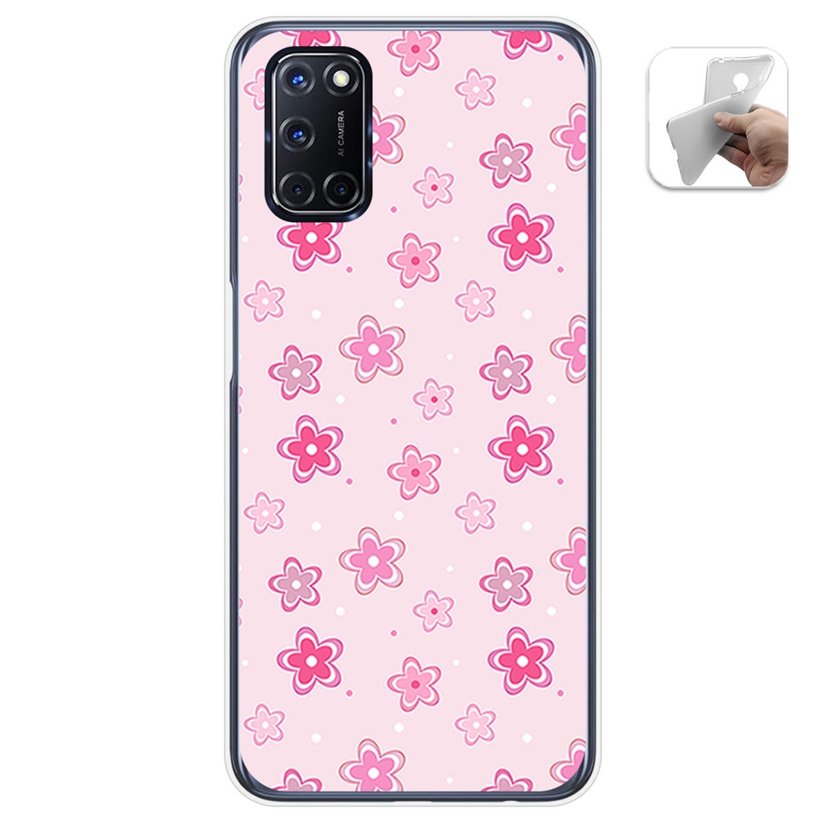 Funda Gel Tpu para Oppo A52 / Oppo A72 diseño Flores Dibujos