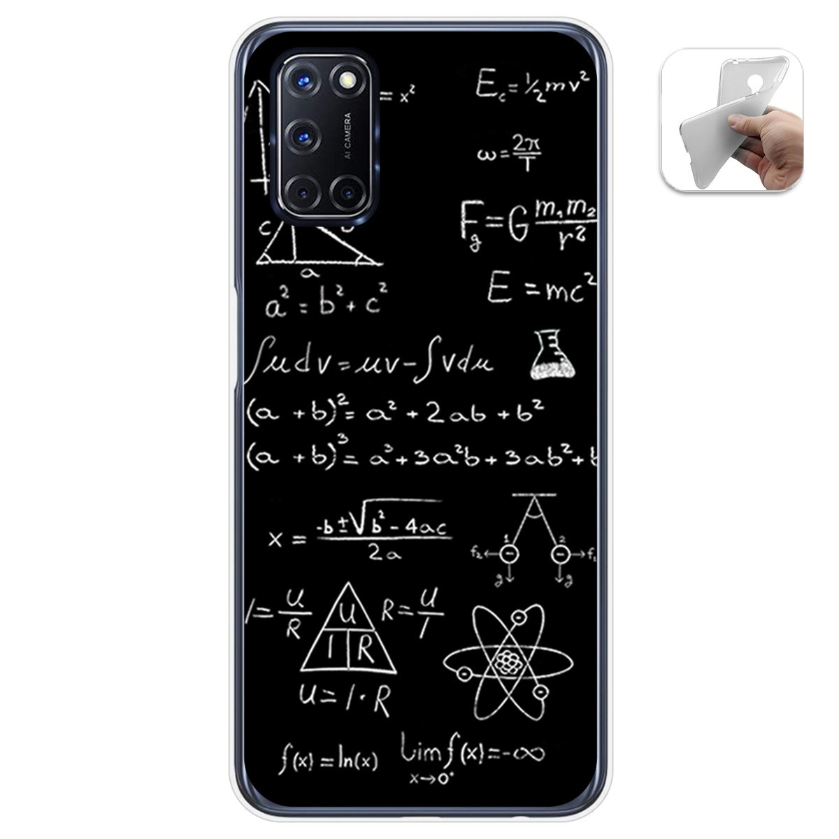 Funda Gel Tpu para Oppo A52 / Oppo A72 diseño Formulas Dibujos