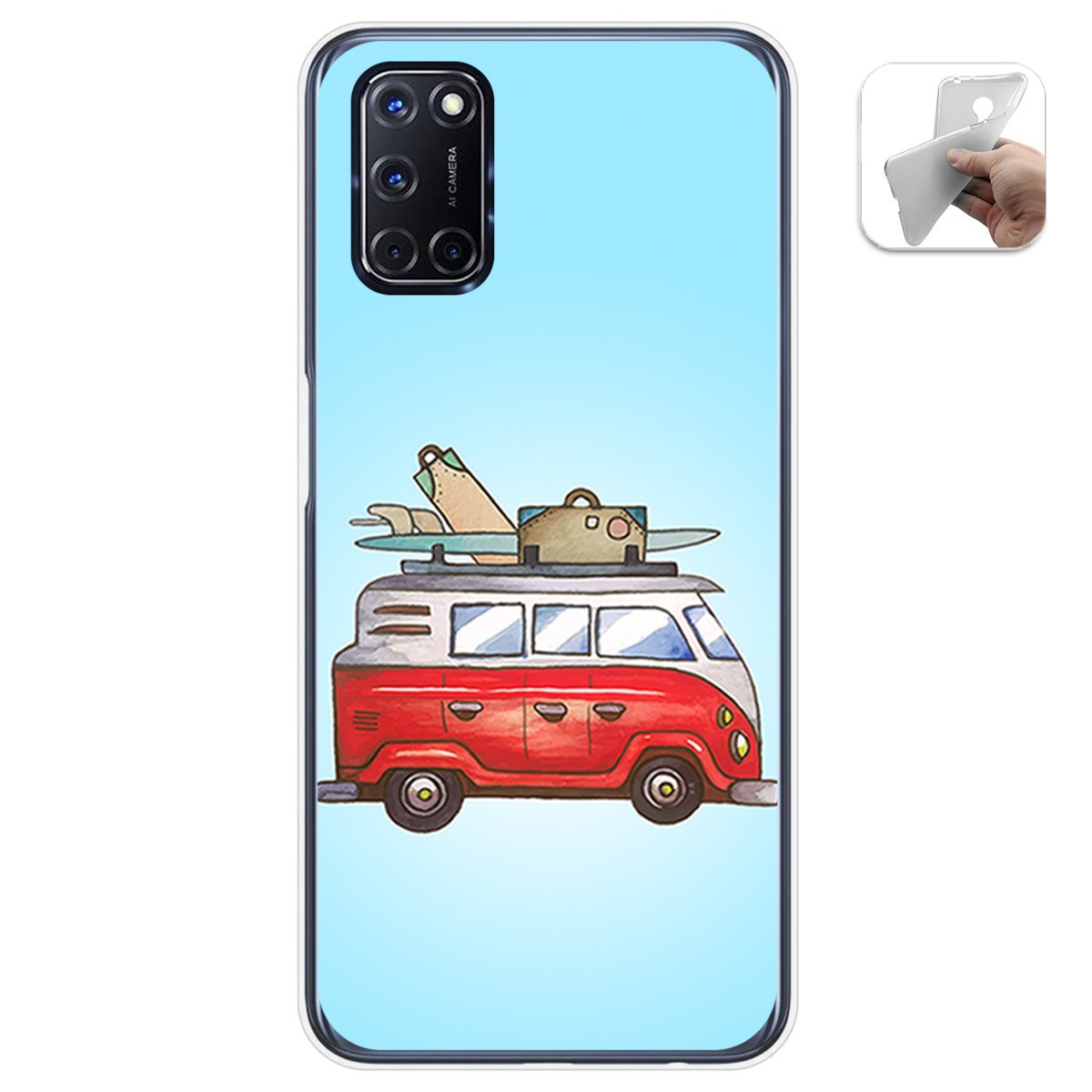 Funda Gel Tpu para Oppo A52 / Oppo A72 diseño Furgoneta Dibujos